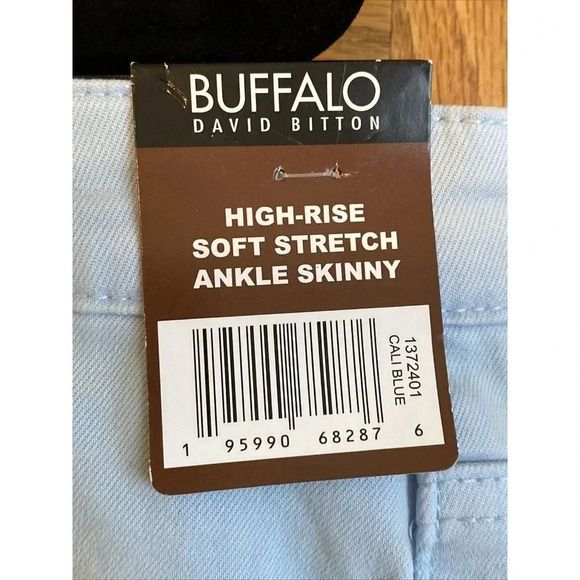 Buffalo David Bitton High Rise Soft Stretch Ankle Skinny Jeans Havana 18/38 Blue - Picture 3 of 9